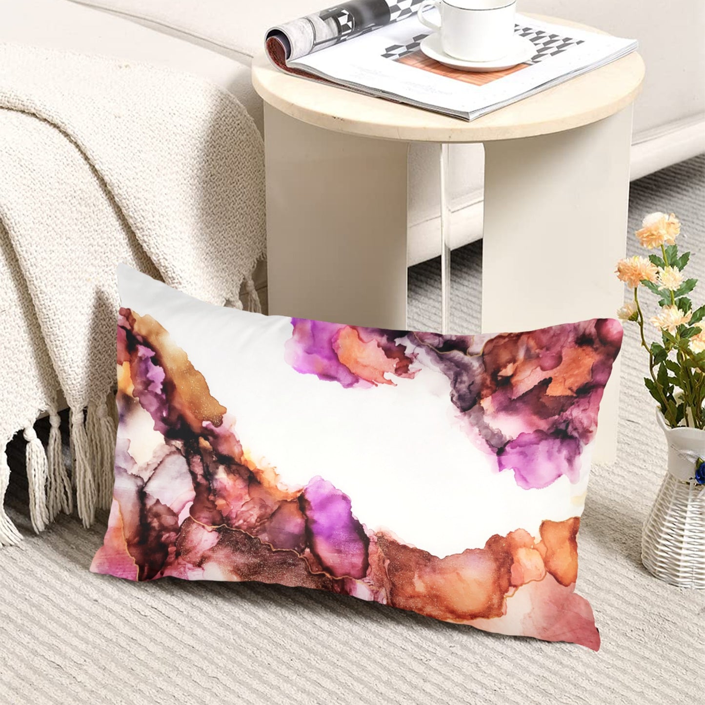 Beautiful Cloud Cover Pillow Peach Skin Pillowcase 20"x12" (One Side&Pack of 2)