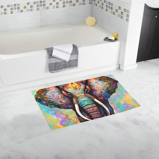 Colorful Elephant Bath Mat Bath Rug 16''x 28''