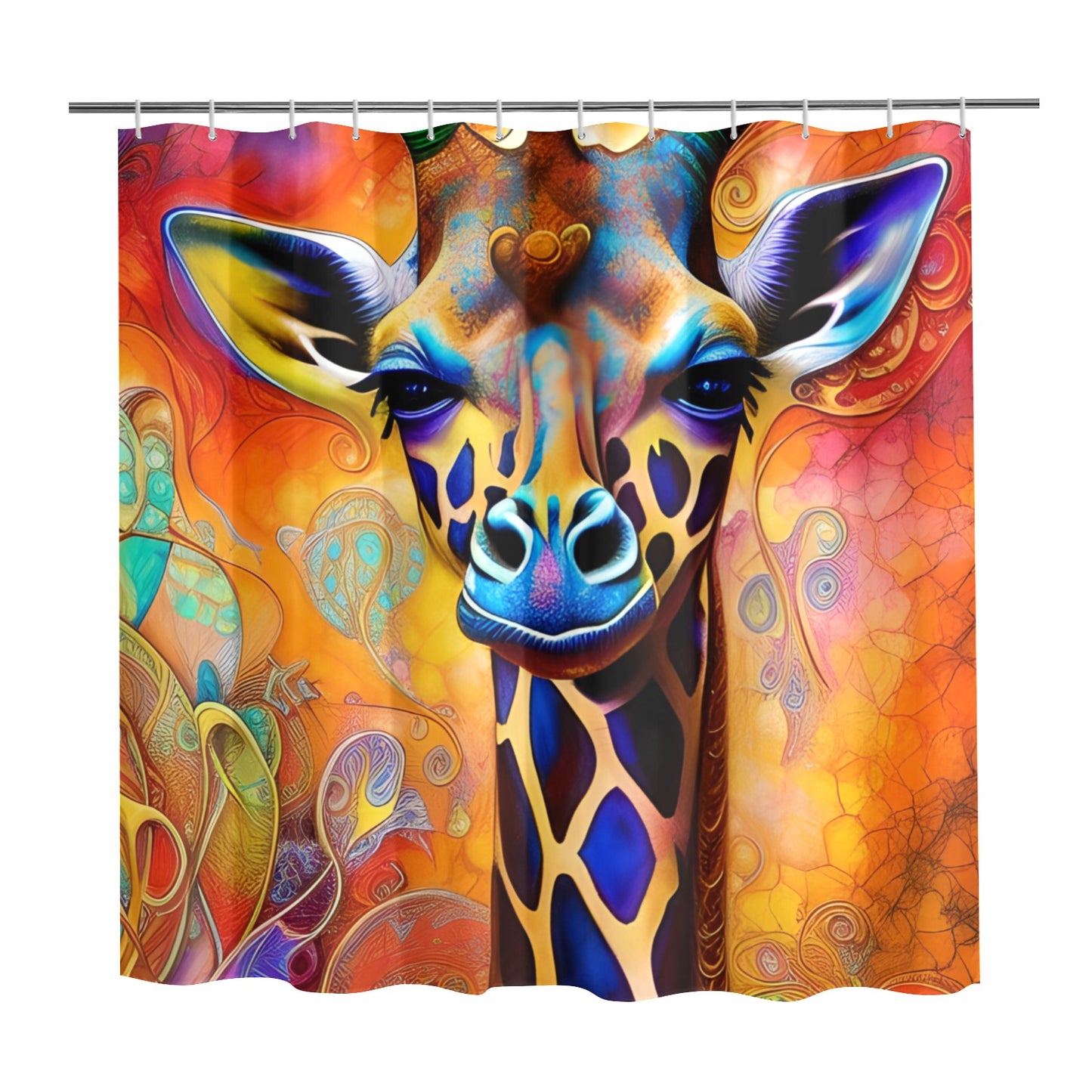 Watercolor Giraffe Shower Curtain Shower Curtain 72" x 72"