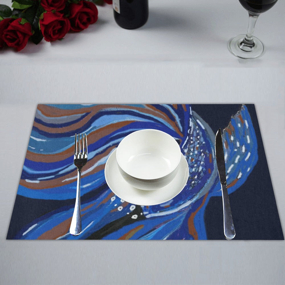 Blue Betta Place Mats Placemat 14’’ x 19’’ (Set of 4)