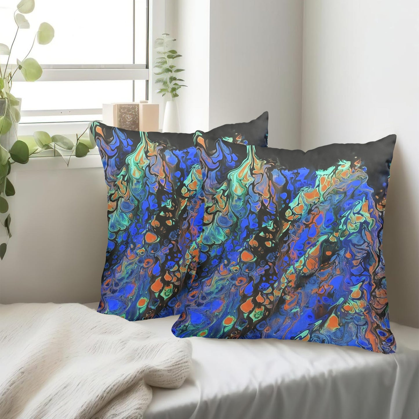 Neon Lights Pillow Cases Peach Skin Pillowcase 20"x20" (One Side&Pack of 2)