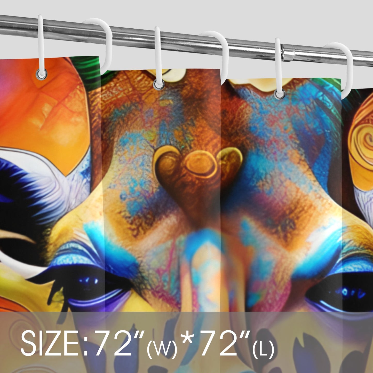 Watercolor Giraffe Shower Curtain Shower Curtain 72" x 72"