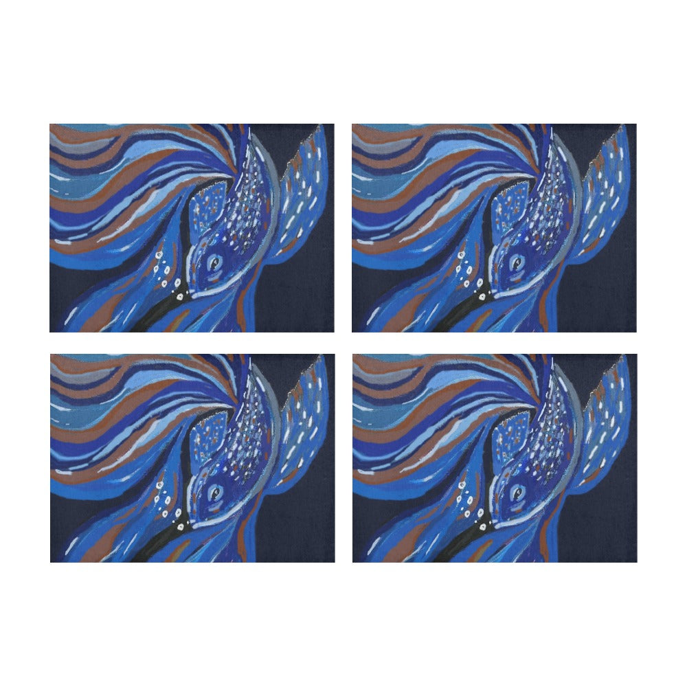 Blue Betta Place Mats Placemat 14’’ x 19’’ (Set of 4)