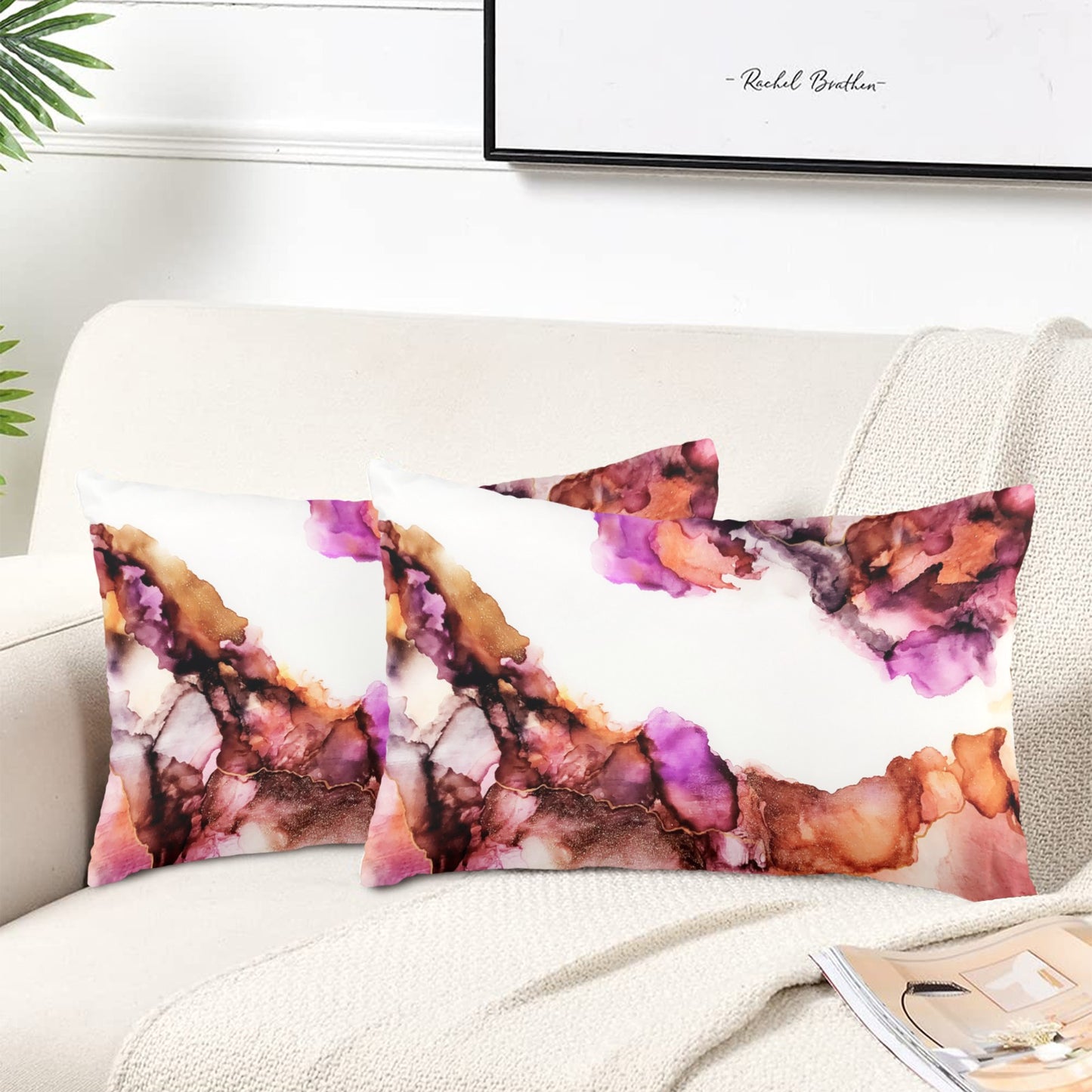 Beautiful Cloud Cover Pillow Peach Skin Pillowcase 20"x12" (One Side&Pack of 2)